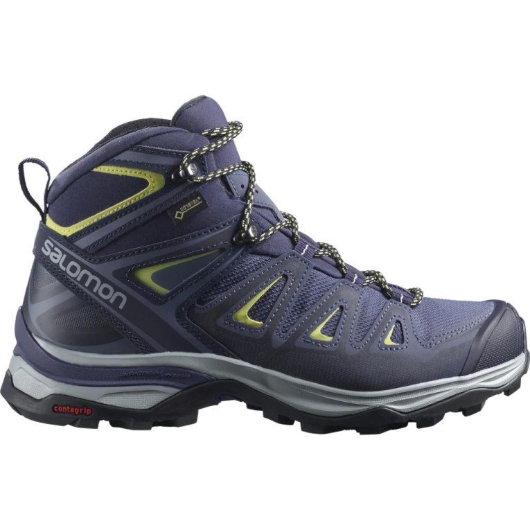 Botas Caminhada Salomon X Ultra 3 Wide Mid GTX Feminino Azuis | PT E76230